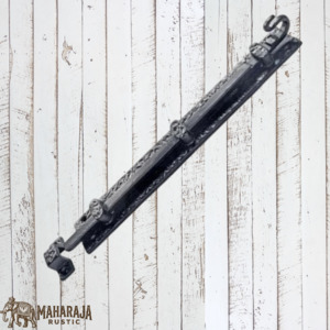 Vintage Metal Hardware: Cast Iron S-Hook Barrel Bolt lock 300mm