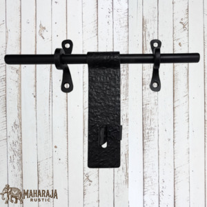 Vintage Metal Hardware: Hand Forged Iron Textured Aldrop Door latch bolt 355mm long