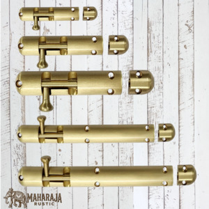 Vintage Metal Hardware: Heavy Duty Enclosed Solid Brass Sliding Bolt 115mm to 280mm long