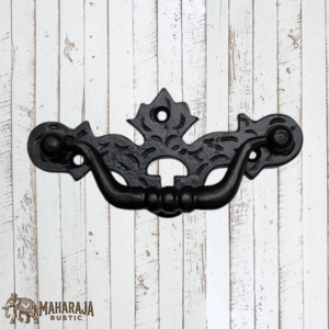 Vintage Knobs For Drawers And Cabinets: Cast Iron Crown Drawer Pull 116mm x 55mm