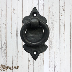 Vintage Knobs For Drawers And Cabinets: Cast Iron Fleur De Lis Ring drop 80mmx 42mm(MAJ-858)