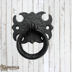 Vintage Knobs For Drawers And Cabinets: Cast Iron Ring drop Rectangle cupboard handle (MAJ-857) 65mmx50mm