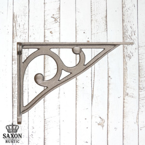 Brackets For Hanging Shelves And More: Premium Clear Lacquered Koru Cast iron shelf bracket 195mm x140mm