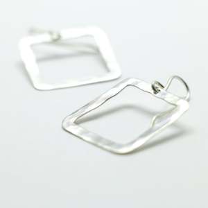 Earrings: E11m - Square Pīrori Earrings Medium - WHOLESALE