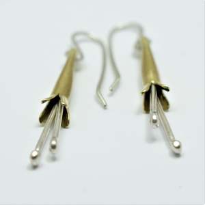 Lower Price Point Reticulated Brass: Putiputi (flower) earrings