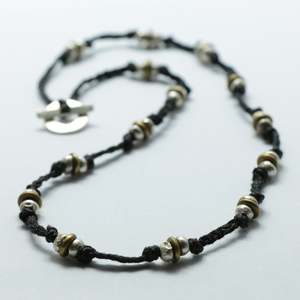 Lower Price Point Reticulated Brass: Braided Pirepire Necklace