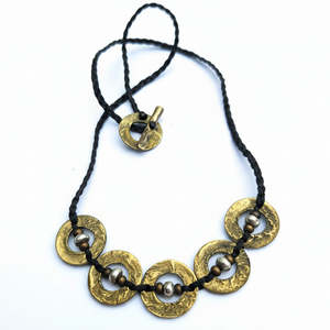 Lower Price Point Reticulated Brass Wholesale: N24 - 5 piece Brass/Silver Āmionga WHOLESALE