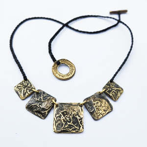 Lower Price Point Reticulated Brass Wholesale: N28 - Reticulated Brass Papa Necklace WHOLESALE