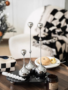 Silver waterdrop-shaped fashion candlestick just joy events