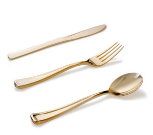 Gold Plastic Cutlery Set 12pk just joy events