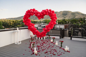 Auckland proposal love heart shape balloon arch decoration package just joy events
