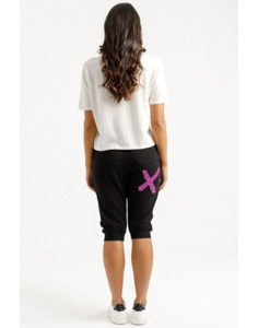 3/4 Apartment Pants (Black w Candy Stripe X) - Pants : Just Looking - Homelee W25