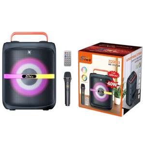 All: 8” Bluetooth Party Speaker | 40W Bass Boost, RGB Lights, Wireless Mic, FM/USB/AUX/TWS | NZ Stock | Overnight Delivery | Afterpay Zip