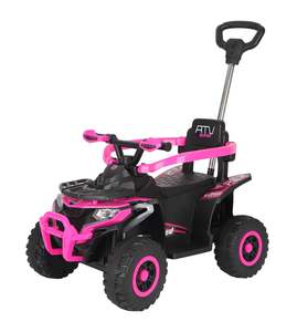 Pink 3-in-1 Ride-On & Push Electric Car – Music, Lights, Guardrail | NZ Stock,&hellip;