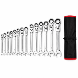 Premium 14 Piece Flex Head Ratcheting Spanner Set – 8-24mm CR-V Combination Wr&hellip;