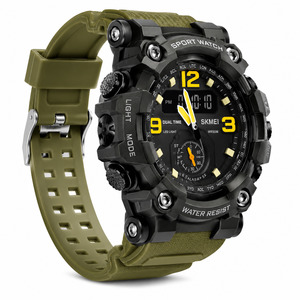 Men’s Military Sports Watch 49mm Big Face Digital & Analog LED Waterproof Red &hellip;