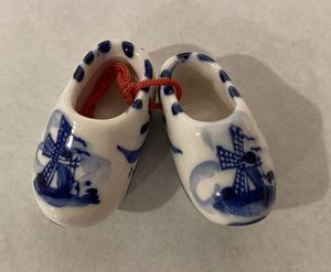 Vintage Finds: Solvang Delft Blue and White Pair of Clogs