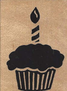 Large Birthday Cupcake Stamp
