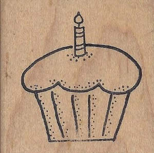 Secondhand Stamps: Birthday Cupcake Stamp