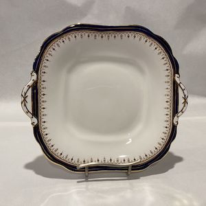 Pottery Glass: Aynsley Leighton Cobalt and Blue Square Cake Plate