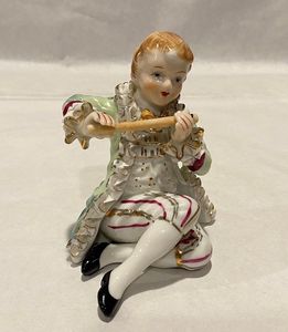 Antiques Collectables: European Figurine Boy With a Flute