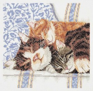 Vintage Crafts: Cats and Kittens - A Rest at Last Cross-stitch Kit
