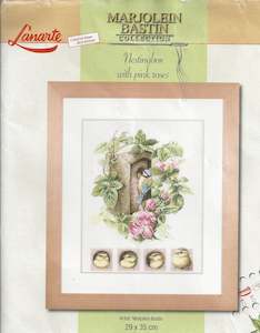 Vintage Crafts: Marjolein Bastin Nestingbox With Pink Roses Cross-stitch Kit