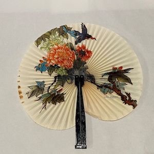 Vintage Chinese Paper and Metal Fan