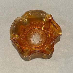 Crystal Glass: Carnival Glass Ruffled Dish