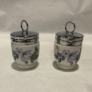 Pottery Glass: Royal Worcester Two Matching Egg Coddlers