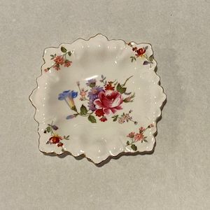 Pottery Glass: Royal Crown Derby Posies Square Shaped Dish