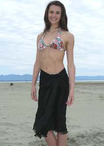 SFLSARNG: Seafolly womens sarong - black cotton gauze