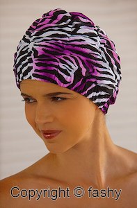 Shower Caps: Fashy shower cap - purple animal print