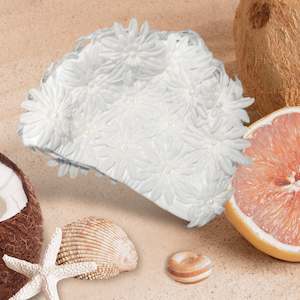 Fashy Swim Caps: JS swimming cap - white flowers