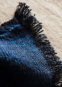 Blankets: Citta linen blanket - Juno blue