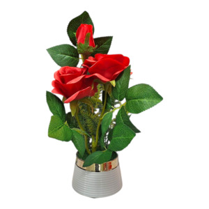 Home Decorations: Rose Flowers in Ceramic Vas 25 cm tall