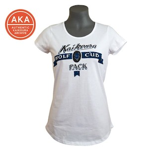 Products: Woman’s Wolf Cub Pack T-Shirt (white)