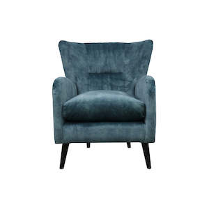 Armchair: Theo Velvet Armchair - Blue
