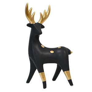 BLK / Gold  Modern Ceramic Deer Large