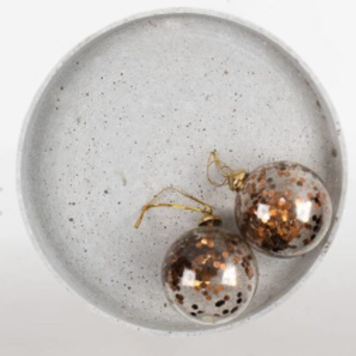 Christmas Decoration: Christmas Glass bauble  Copper Glitter