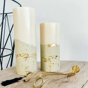 Concrete Decor Candle | 24k Gold | SAND