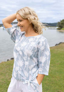 Blouses: Nikau Palm Linen Blouse