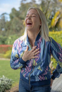 Mothers Day Gift Guide: Ladies Bomber Jacket – Blue Harakeke