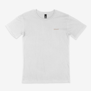 Kāmahi men's short sleeved t-shirt - white/copper