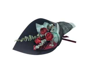 Products: KEEPSAKE - FLAX ROSE BOUQUET WITH MINI PAUA - Kamo Village Florist