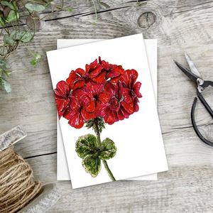 Products: Card - Red Geranium - Kamo Village Florist