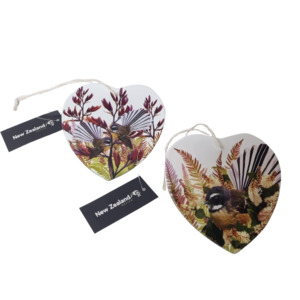Glass Heart Hanger Fantail - Kamo Village Florist