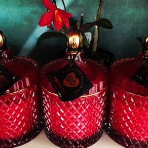 Products: Red French Style Lidded Candle - Kana Candles