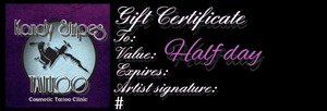 HALF DAY GIFT CERTIFICATE – Kandy Stripes Tattoo