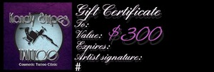 GIFT CERTIFICATE – Kandy Stripes Tattoo